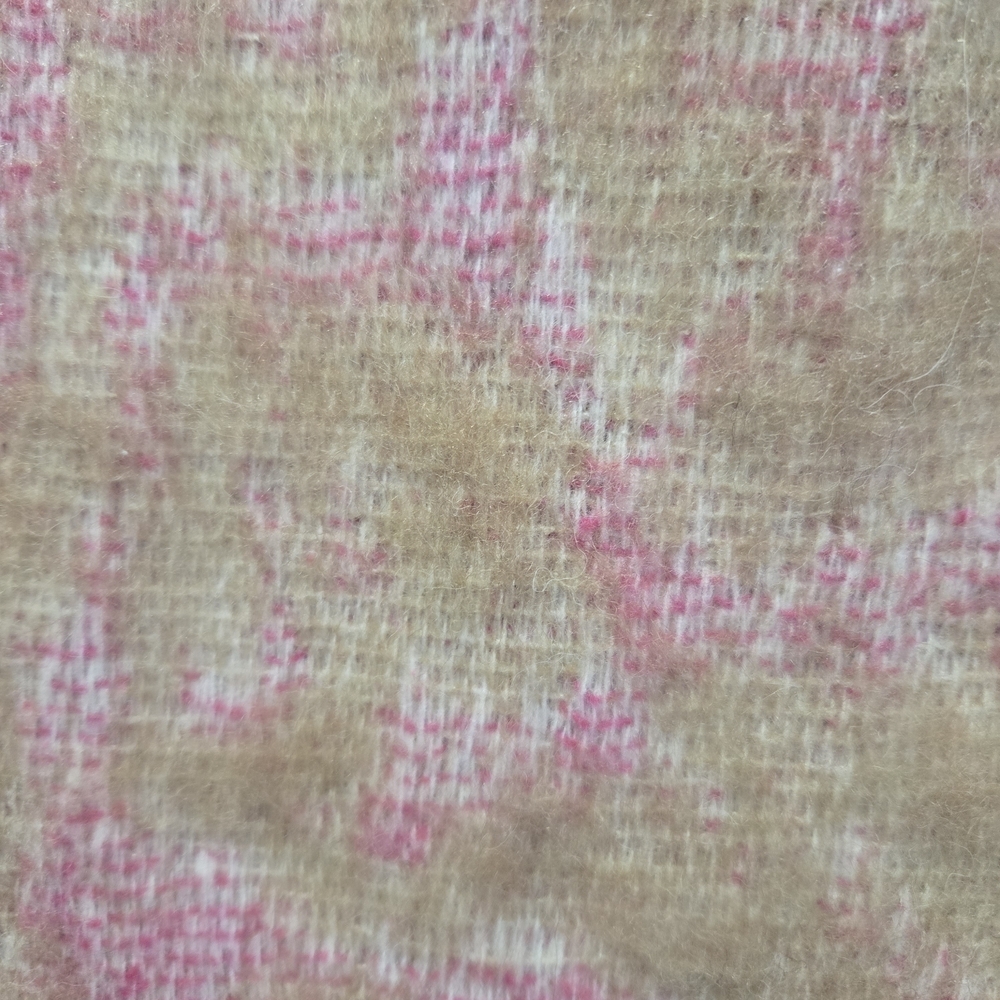 Tan and Pink Women's Scarf Wool And Alpaca - Picture 2 of 5